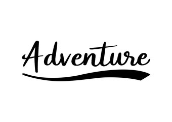 Adventure hand lettering on white background
