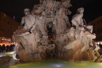 Fototapeta na wymiar Piazza Navona,Fontana dei quattro fiumi,Roma