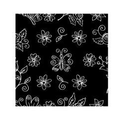 Seamless spring white floral pattern with butterflies and flowers