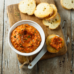 Homemade roasted pepper dip