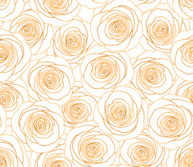Gold Rose Seamless Pattern. Flower Vector Background. Glitter Gold And White Fashion Wallpaper. Old Fashion, Retro, Vintage Paper. Present Wrapping.