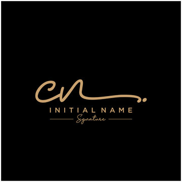 Letter CN Signature Logo Template Vector