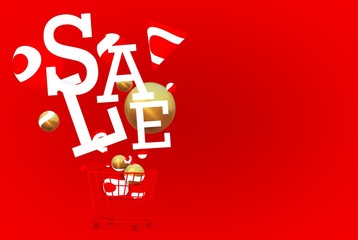 xmas sale red bg action