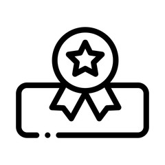 Mattress Star Medal Icon Vector. Outline Mattress Star Medal Sign. Isolated Contour Symbol Illustration