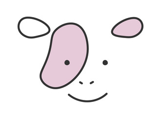 牛の顔　イラスト