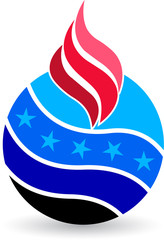 globe flame logo