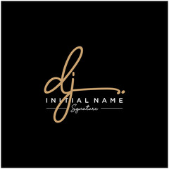Letter DJ Signature Logo Template Vector