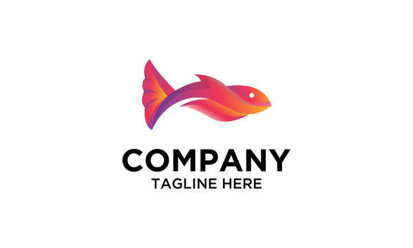 Colorful fish logo design