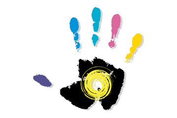 illustration art of colour hand