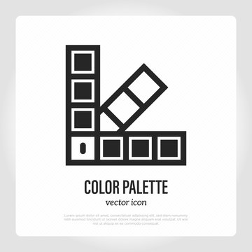 Color palette thin line icon. Colormap for decor or design. Vector illustration.