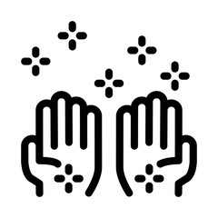 Cleaned Health Hands Icon Vector. Outline Cleaned Health Hands Sign. Isolated Contour Symbol Illustration