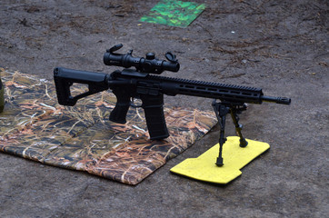 Unformal shooting range near Kiev.  Kiev Region, Ukraine