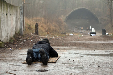 Unformal shooting range near Kiev.  Kiev Region, Ukraine