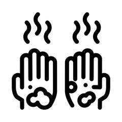 Dirty And Smelly Hands Icon Vector. Outline Dirty And Smelly Hands Sign. Isolated Contour Symbol Illustration