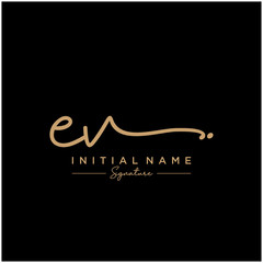 Letter EV Signature Logo Template Vector