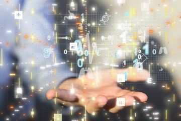 medical network connection with modern virtual screen interface