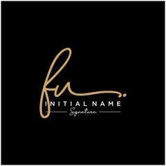Letter FU Signature Logo Template Vector
