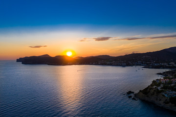 Luftaufnahme &uuml;ber Costa de la Calma und Santa Ponca mit Hotels und Str&auml;nden, Costa de la Calma, Region Caliva, Mallorca, Balearen, Spanien