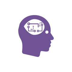 Circuit board human head eps 10, vector illustration