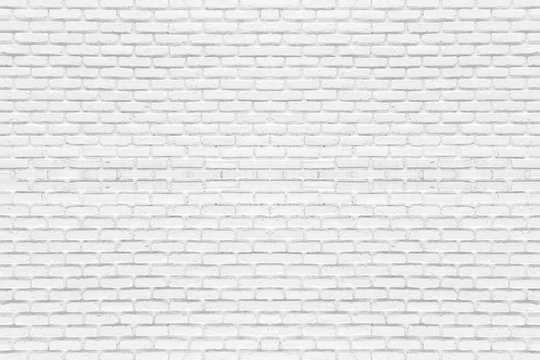 White brick wall texture background, industrial architecture detail, For product display or montage. © banphote