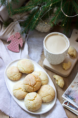 Cookies lemon crack in Christmas or New Year decoration.