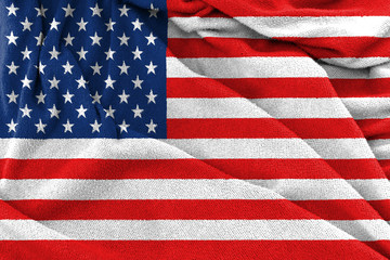 Fototapeta premium Fabric texture of USA national flag