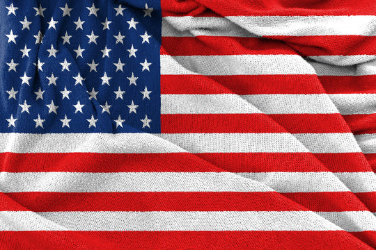 Fabric texture of USA national flag