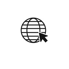 Global networking icon on white background