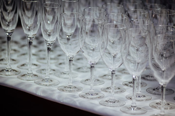 empty glasses at the buffet