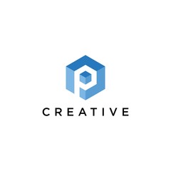 P logo creative premium
