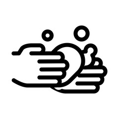Hands Wash With Soap Icon Vector. Outline Hands Wash With Soap Sign. Isolated Contour Symbol Illustration