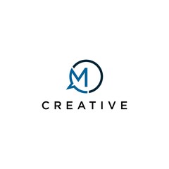 M with chat logo creative premium