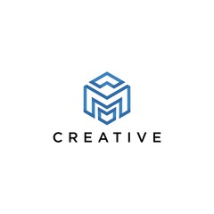 M logo creative premium