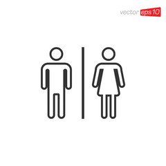 Toilet Man and Women Icon Design Illustrator