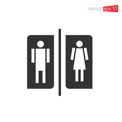 Toilet Man and Women Icon Design Illustrator