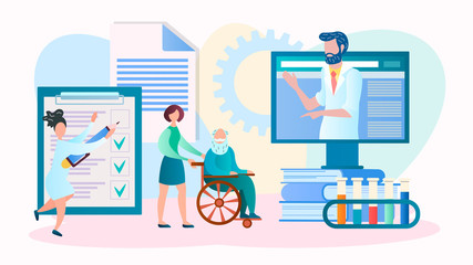 Сonsultation of a group of doctors, test results, online medical consultation