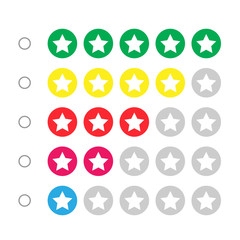 Rating Stars Illustration On White Background