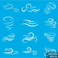 Fotobehang Wind icon. Lines. Simple flat style. Wave. For your design. © Владимир Шерстнев