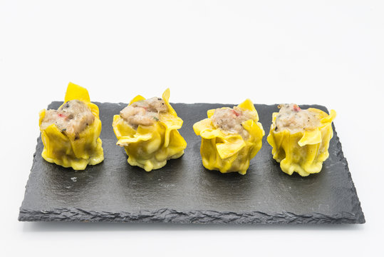 Shaomai dumplings a steamed dumpling with the dough gathered at the top