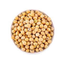 soybeans on white background.