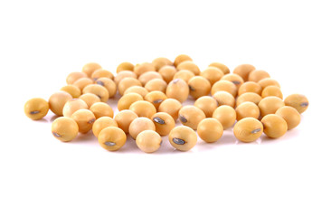 soybeans on white background.