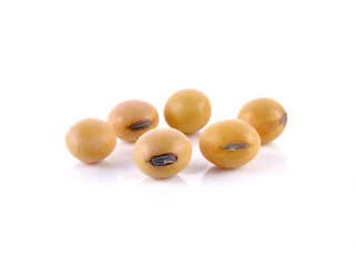 soybeans on white background.