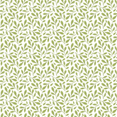 Naklejka na ściany i meble Seamless pattern of watercolor leaves on a white background. Use for invitations, birthdays, menus