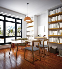 3d render of modern working office