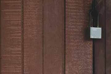 Old keys locked in a wooden door