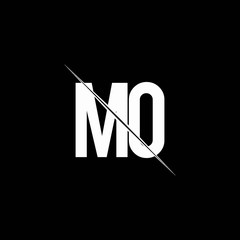 MO logo monogram with slash style design template - obrazy, fototapety, plakaty