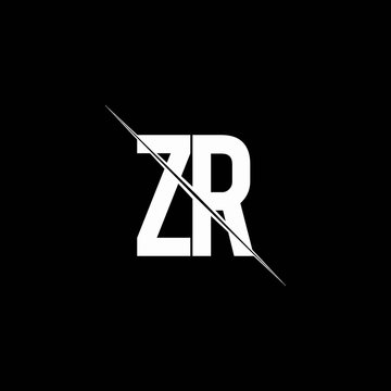 ZR logo monogram with slash style design template