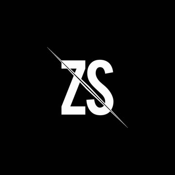 ZS logo monogram with slash style design template