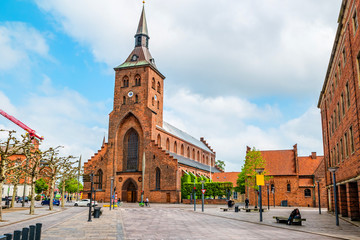 St. Canute's Cathedral in the center of Odense, Denmark - 311357525
