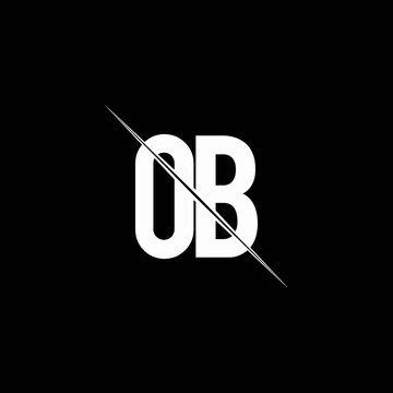 OB logo monogram with slash style design template